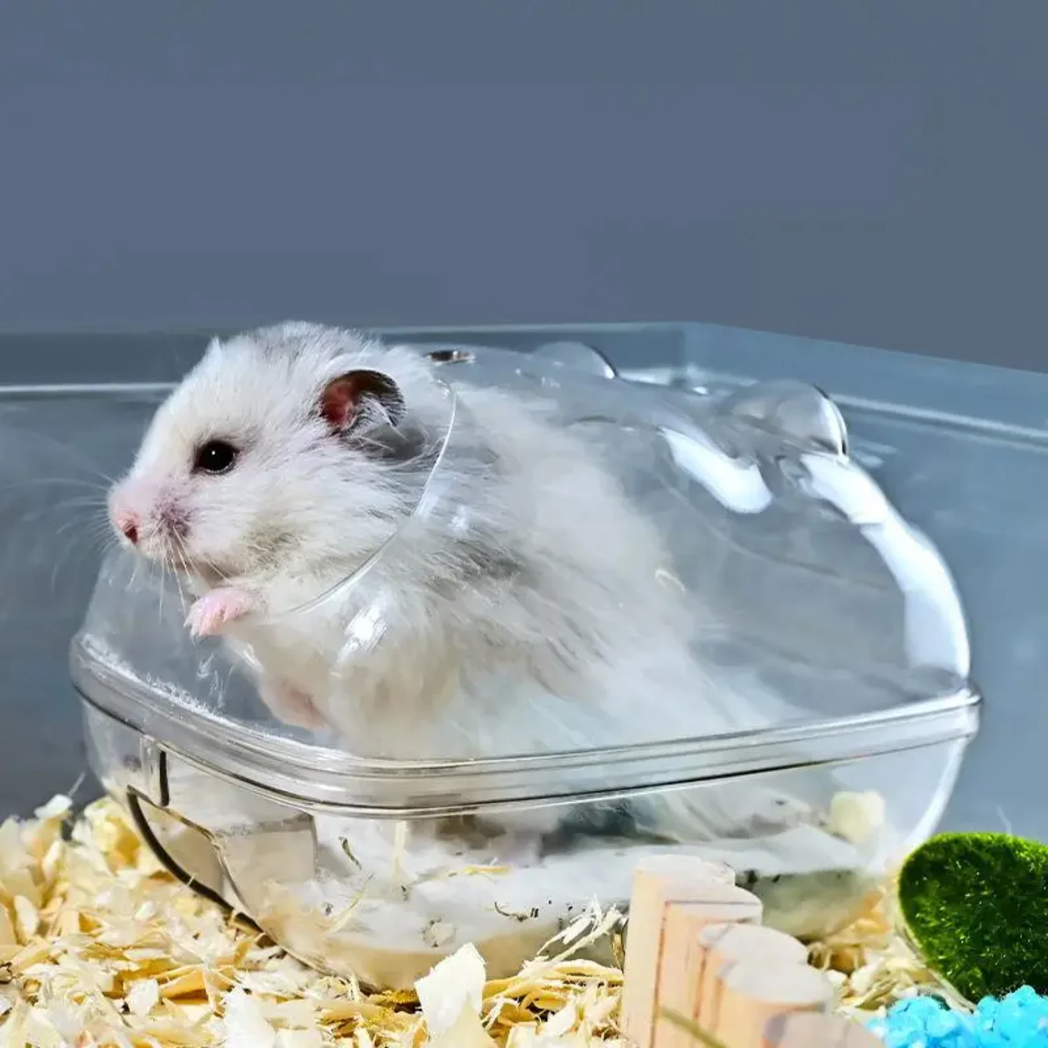 Transparent Hamster Bathroom House Cage Box with Bath Sand Room Toy, Small Pet Mouse Toilet, Pet Supply Accessories