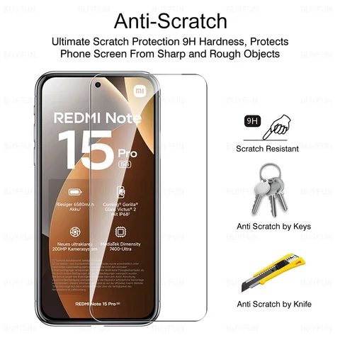 Защитное стекло из закаленного стекла 2To1 для Xiaomi Redmi Note 15 Pro 5G 15Pro, защитное стекло для телефона mi RedmiNote15Pro 2026, стекло для объектива