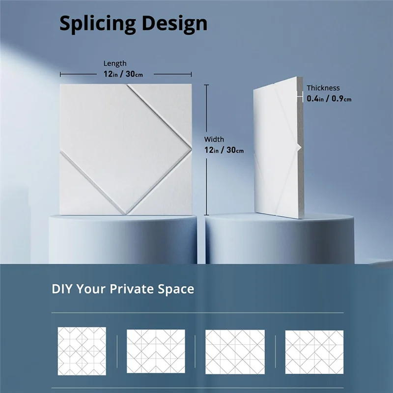 

A99I-12 Pack Self-Adhesive Acoustic Panels,12 Inch X 12 Inch X 0.4 Inch Soundproof Wall Panels Splicing Design,For Walls Home