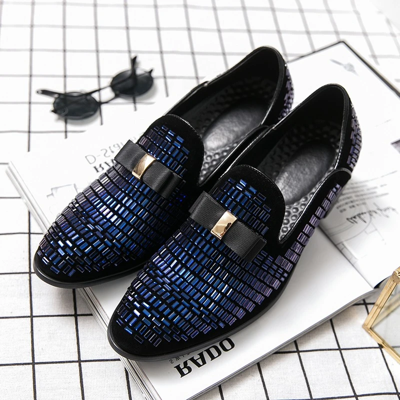 Casual Men Shoes Men Loafers Slip-On Driving Shoe Luxury Brand Rhinestones Italy Fashion Male Designer Wedding Elegant Moccasins - Image 2