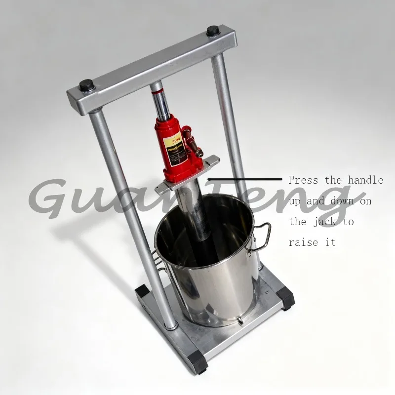 Small Stainless Steel Manual Hydraulic Fruit Press 36L Squeezer for Honey Grape Blueberry Mulberry Apple Juice Cider Pressing