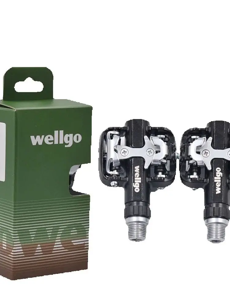 AliExpress Wellgo WELLGO WM001 Mountain Bike Self-locking Pedal Aluminum Alloy Ultra Light Self-locking Foot Pedal Peilin MTB Lock Pedal