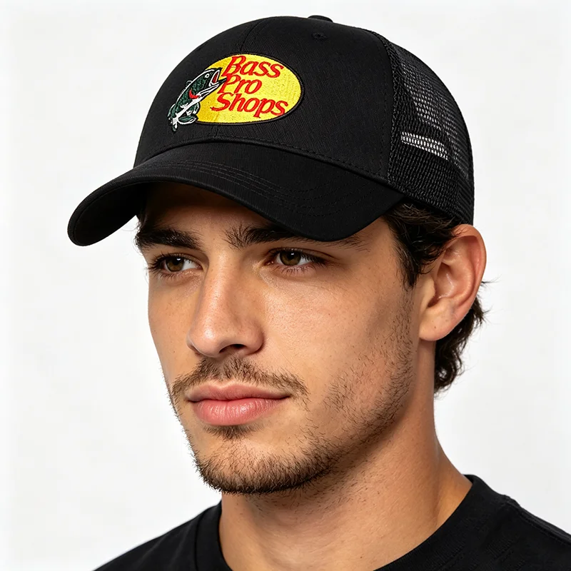 Unisex Letter Fish Embroidery Hip-hop Hats Four Seasons Outdoor Adjustable Casual Baseball Caps Sunscreen Hat Trucker Hat Gorras