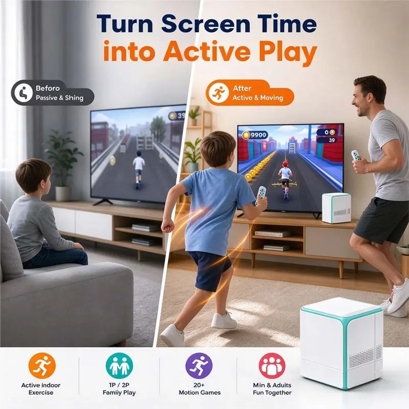 Multifunctional Motion X Sensing Game Console, Home Fitness Video Game Machine For Family,Plug & Play
