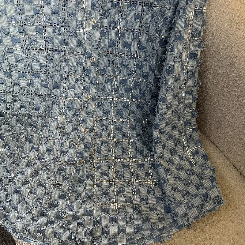 Heavy Industry New Tassel Design Denim Long Sleeves Blouse Jacket For Women's Loose Fashion Casual Top 2025 Autumn New Y2k Shirt