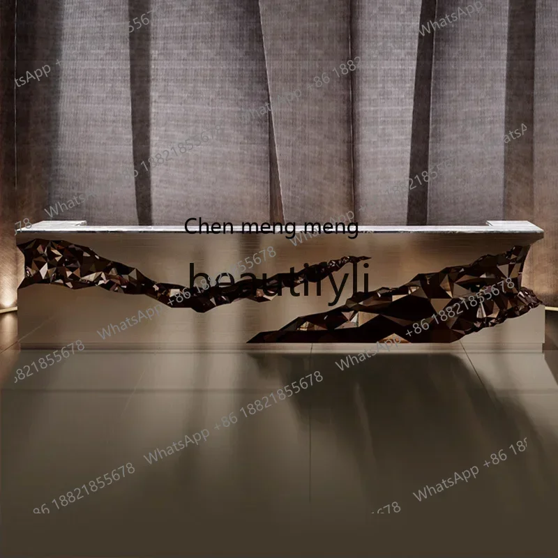 

P178 Painting Front Desk FRP Reception Beauty Salon Modern Service Bar Company Consultation