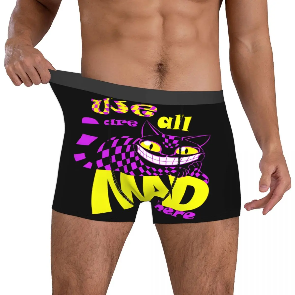 

Мужские трусы-боксеры с 3D-принтом «Алиса в Стране чудес» и аниме-котами Чешир, эластичные, стрейчевые