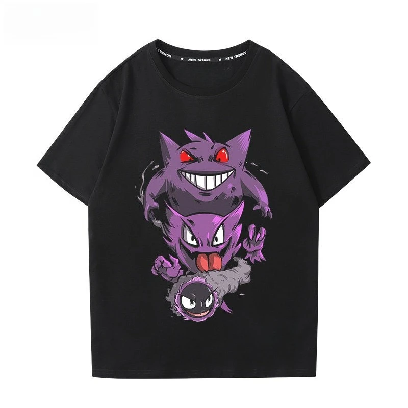 Image of Anime Pokémon Gengar Bedrucktes T-Shirt Herren- und Damen-T-Shirt Herren-Oberteile Harajuku Y2K T-Shirt 2026 Sommer Neues T-Shirt Streetwear