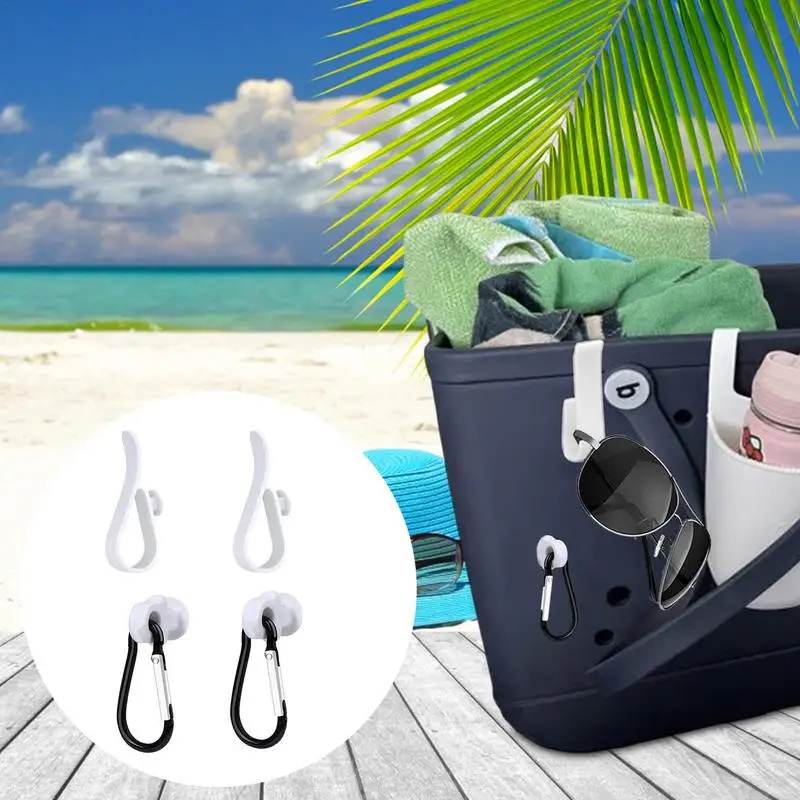 Beach Bag Charm Exquisite Solid Beach Bag Clip Tote Bag Cup Holder Tougher Multipurpose Tote Bag Hooks Set Beach Bag Accessories