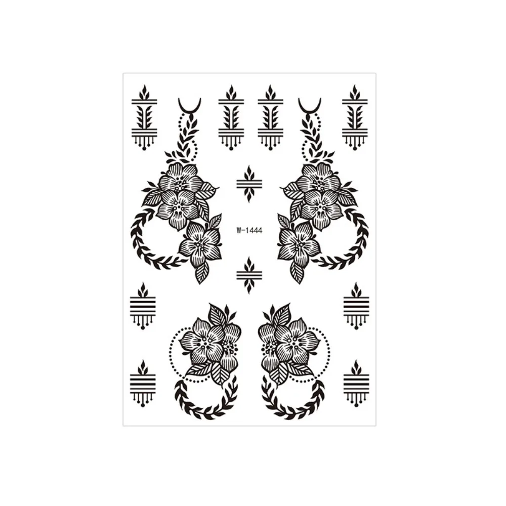 

Water Transfer Decals Henna Tattoo Stickers Fake Instant Henna Temporary Tattoo Waterproof India Mehndi Flower Body Art Sticker