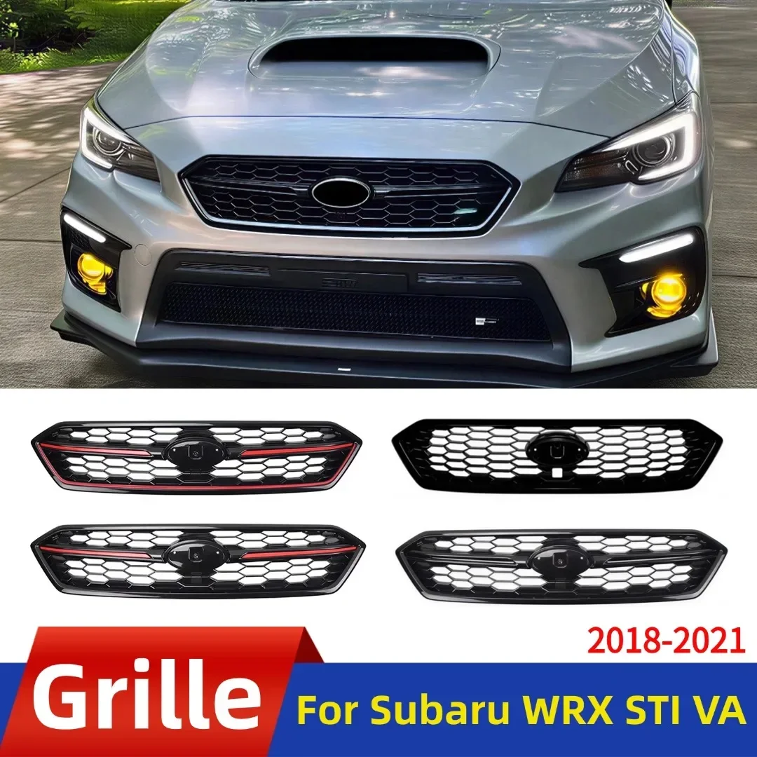 Inlet Middle Mesh Front Inlet Grill Grid Bumper Grille Tuning Trim Glossy Black Modification ABS For Subaru WRX STI VA 2018-2021