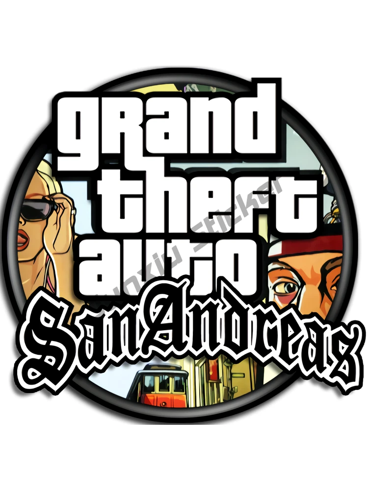 Gta San Andreas Vinyl Graphic Decal Funny Car Stickers Body for  Anime Skateboard Peeker Waterproof Camper JDM