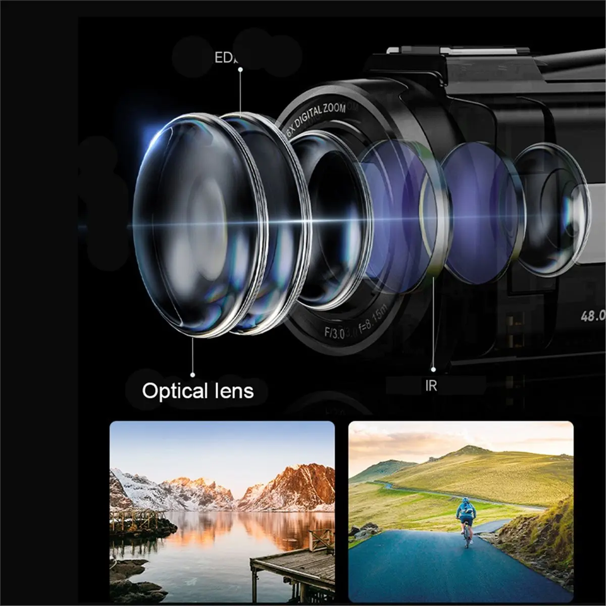 Y65A 5K Digital Camera 48MP WIFI Outdoor Sports DV Camera Handheld Photography Electronic Anti Shake Video Recorder Camera