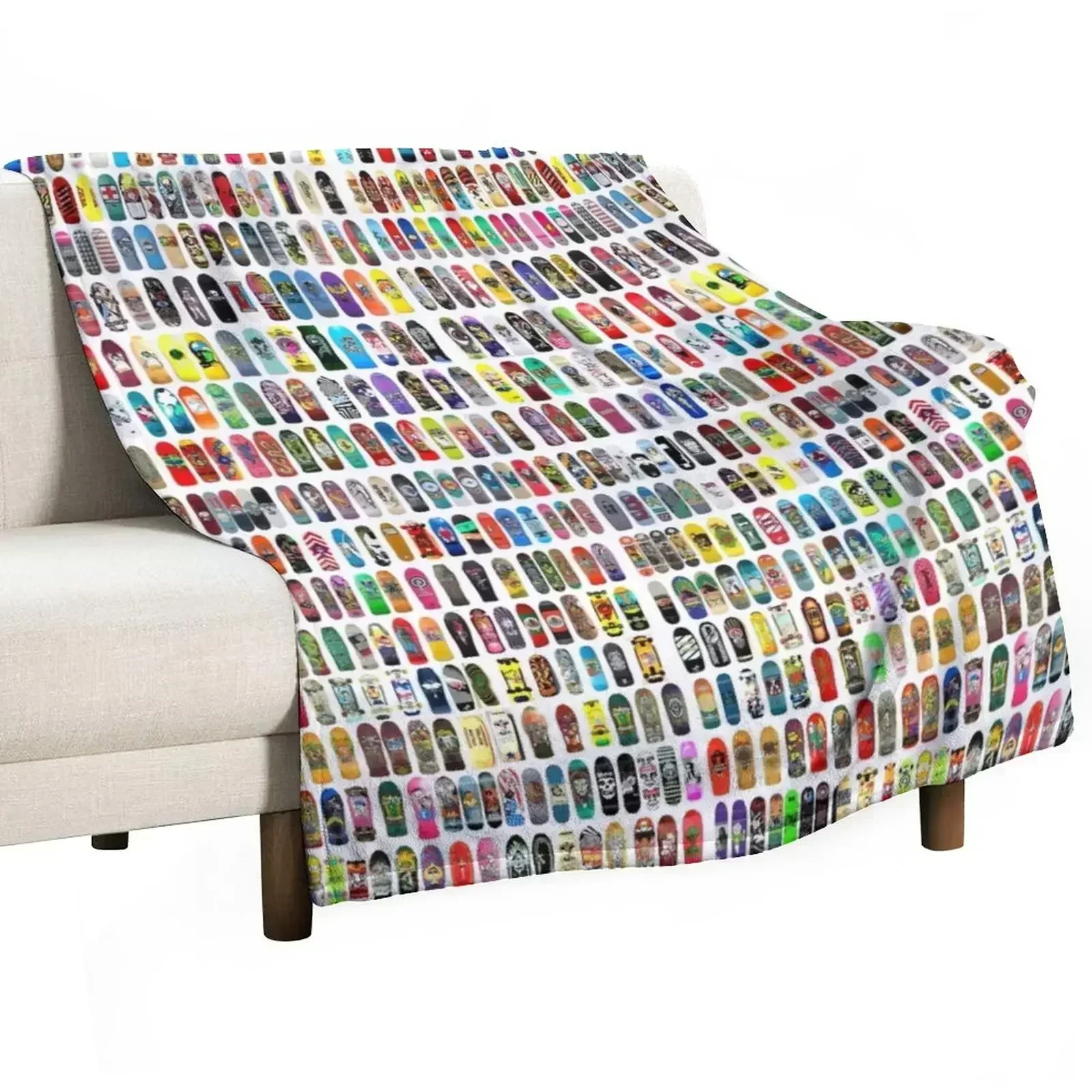 

vintage skateboard print Throw Blanket Spring Fall Cozy Throw Blanket for Couch