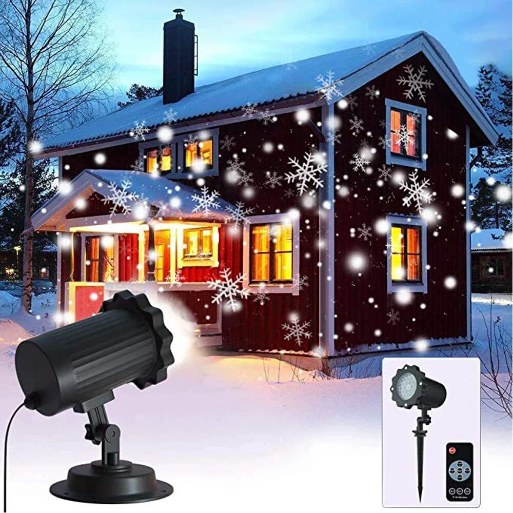 

Mini Snow White Laser Light Projector - Home Blizzard Effect Christmas Party Lamp for Festive Atmosphere
