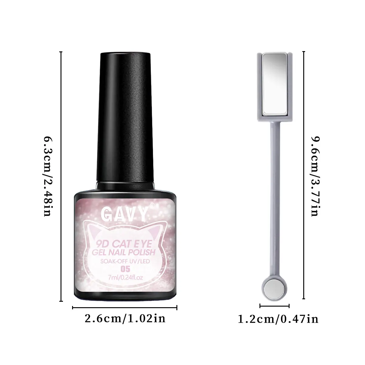 GAVY 8 PCS 7 ML Magnetic Gel Nail Polish - Immersion-style LED Gel Top Coat, Ideal Gift for Women for Long-lasting Nail Care