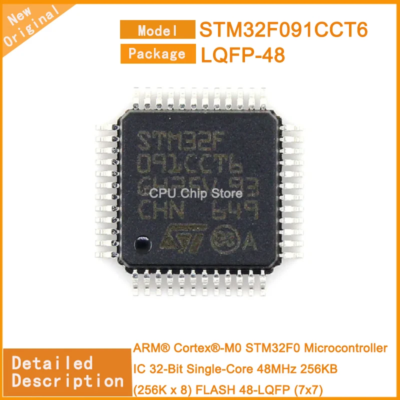 5Pcs/Lot New Original  STM32F091CCT6 STM32F091  Microcontroller IC 32-Bit Single-Core 48MHz 256KB (256K x 8) FLASH 48-LQFP (7x7)