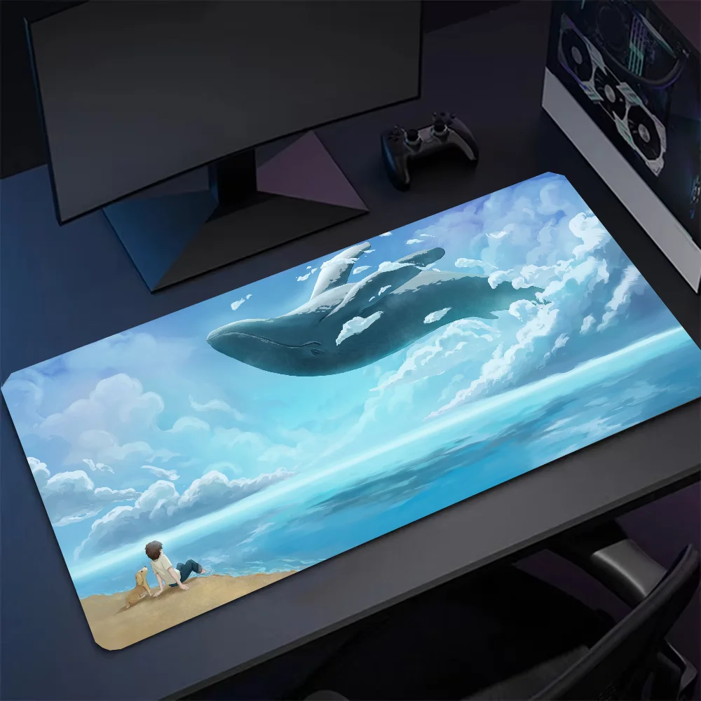 Cartoon Whale Non-slip Mouse Pad Suitable For Office Computers Laptops E-sports Game Desk Mats XXL Keyboard