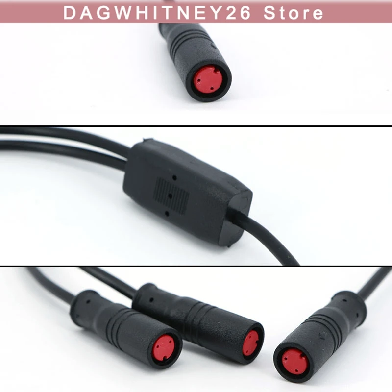 2pin Core M8 Female to Dual 2 Female Waterproof Electric Bicycle Joint Plug Splitter Cable Connector E-Bike Scooter Sensor U