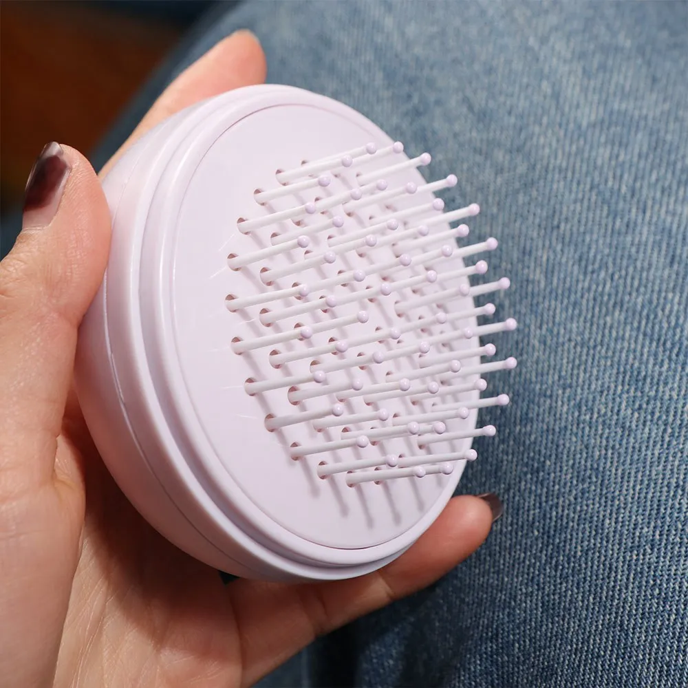One-click Self Cleaning Air Cushion Massage Combs With Mirror Anti-Static Telescopic Hair Brushes Dust-proof Cover