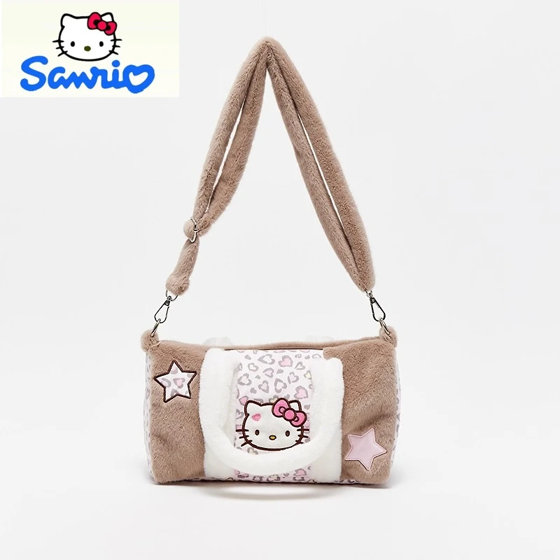

Sanrio uses fashionable and creative light luxury cartoon Hello Kitty plush shoulder bag for women, sweet and versatile handbag