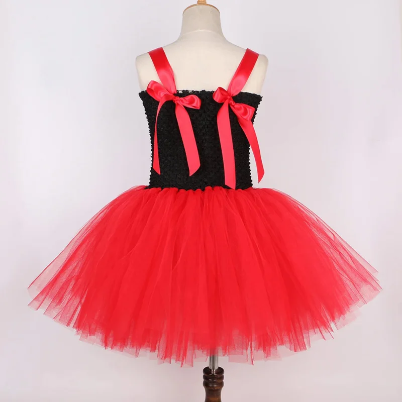 Queen of Hearts Costume Girl Carnival Party Tutu Dress Up Wonderland Red Queen Cosplay Halloween Costume for Kids Fancy Clothes