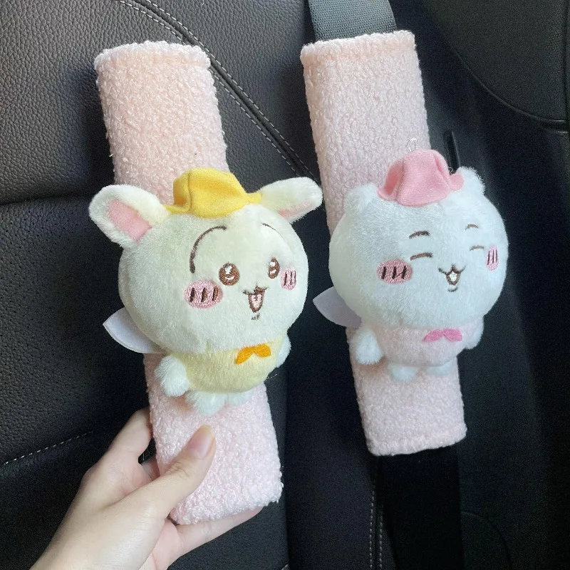 Hot Chiikawa Car Seat Belt Shoulder Pad Cover Soft Neck Protection Comfortable Wear Sweet Design Vehicle Interior Decoration New