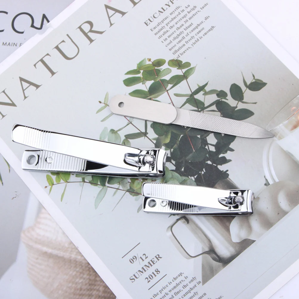 

3Pcs Compact Nail Care Set High Quality Stainless Steel Nail Clippers Trimmer File Ergonomic Handle for Comfortable Use At Home