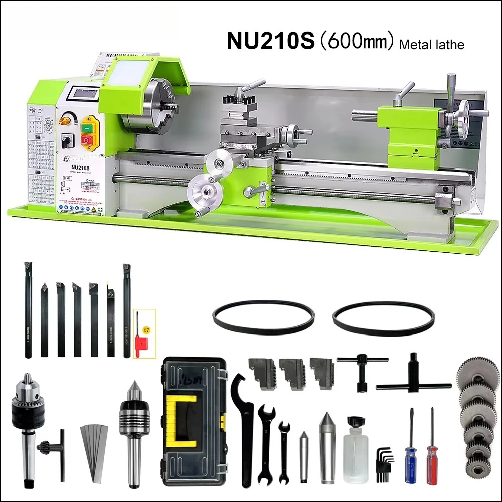 NU210-600S Versatile Advanced Mini Metal Manual Lathe Machine for Home Workshops Processing