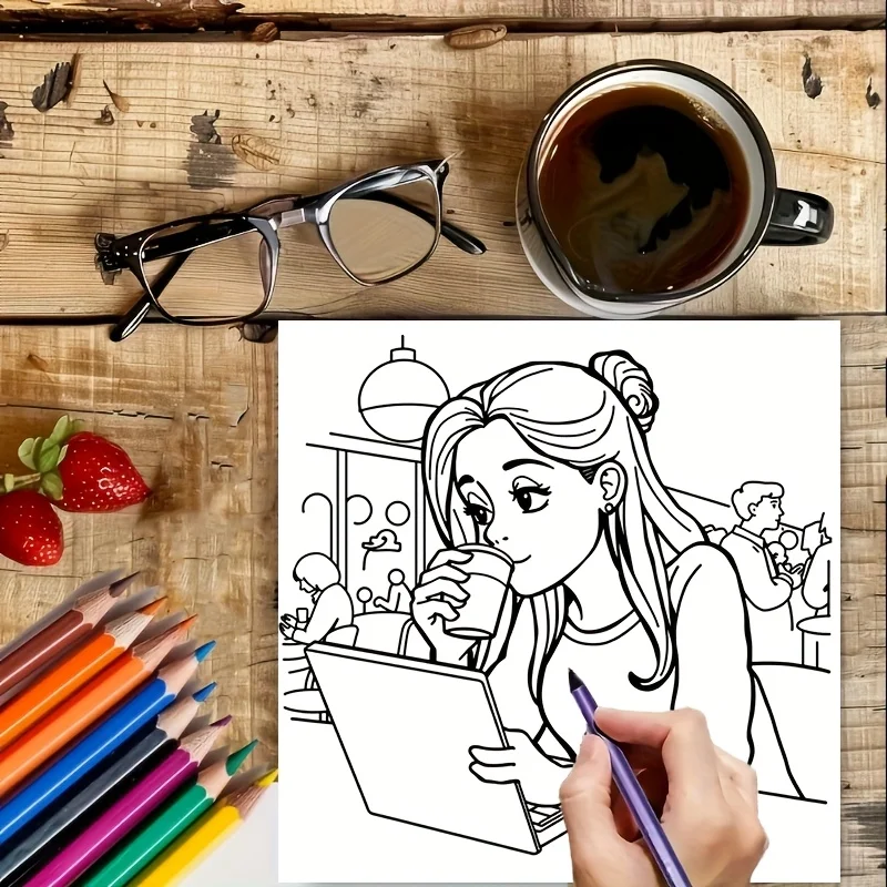 28 صفحة كتاب تلوين لطيف لعيد الفتيات لتقليل التوتر للبالغين |   كتاب تلوين لتخفيف التوتر وتقليل المزاج