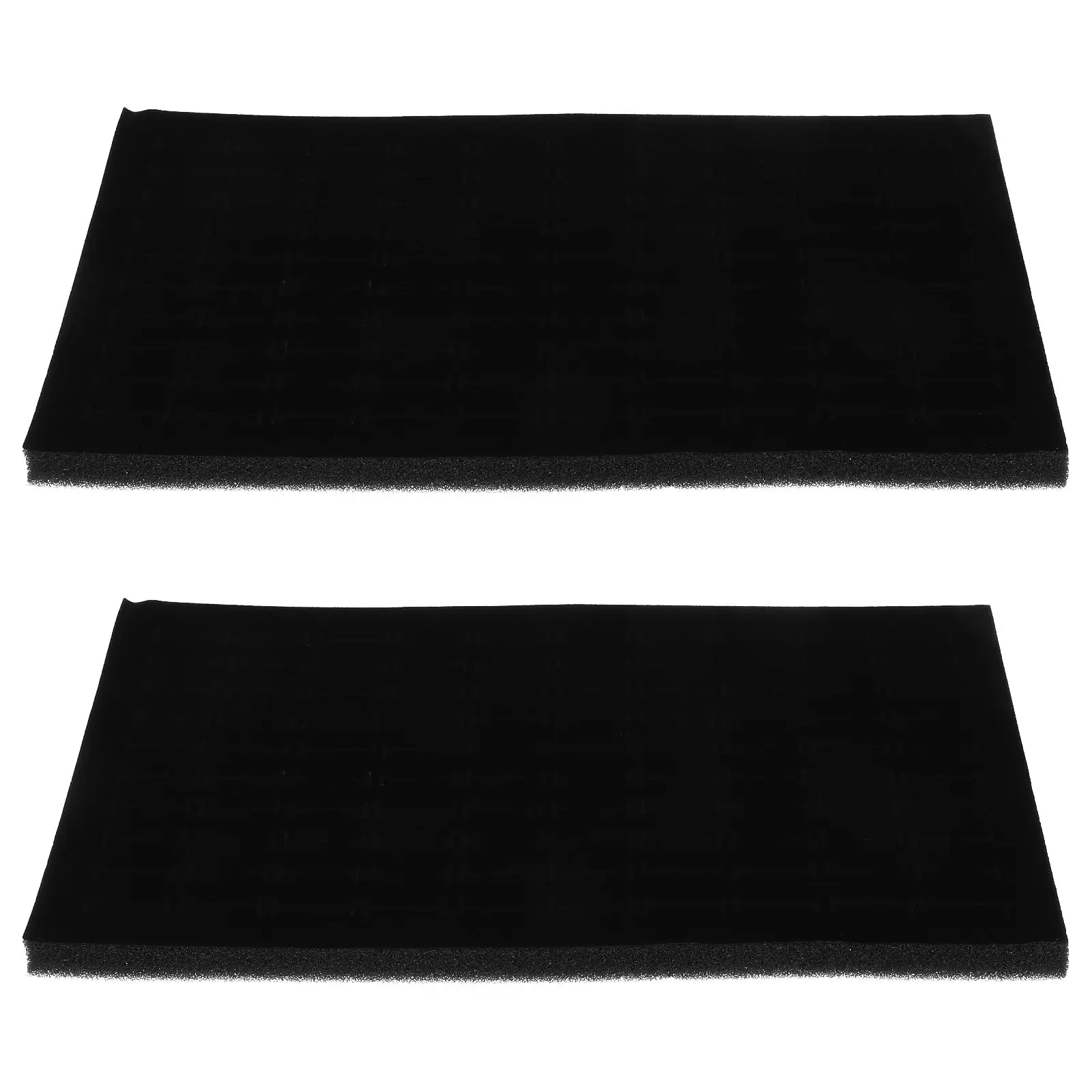 

2Pcs Black Box Pad Sponge Liner for Earrings Rings Storage Protective Inserts Enough Slots Sponge Cushion Stackable