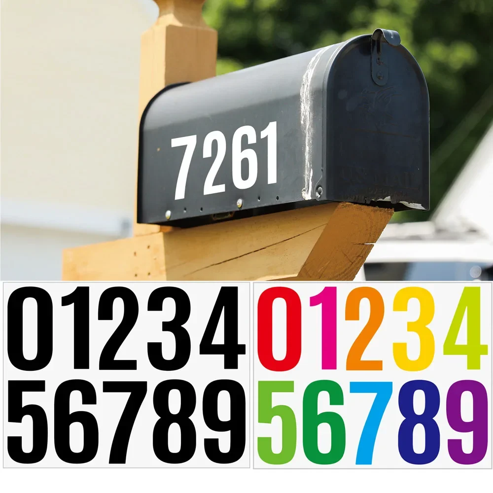 4PCS 4-inch Numeral Number Stickers for Mailbox Stationery DIY Diary Big Self-adhesive Waterproof Number Stickers Home Decor