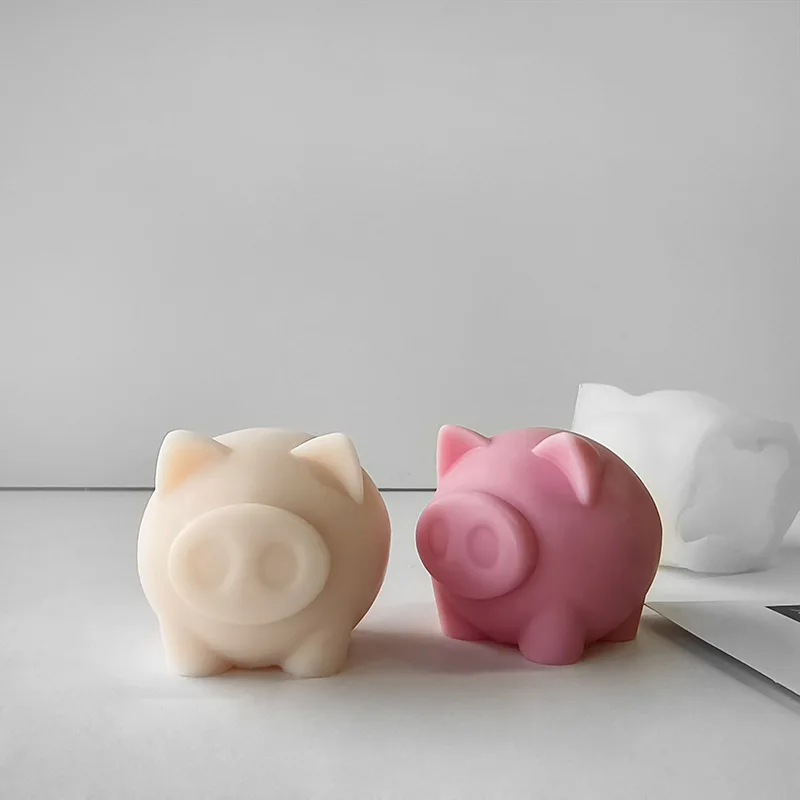 3d Cartoon Schwein Kerze Silikon Form Tier Nettes Schwein Seife Harz Kristall Formenbau Werkzeug Desktop Dekoration Geschenk – Detail 3