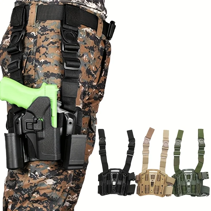 

Tactical Leg Holster Base With Adjustable Right-Handed Strap High-Strength Nylon Snap Closure Adaptable To Most Pistol Holsters