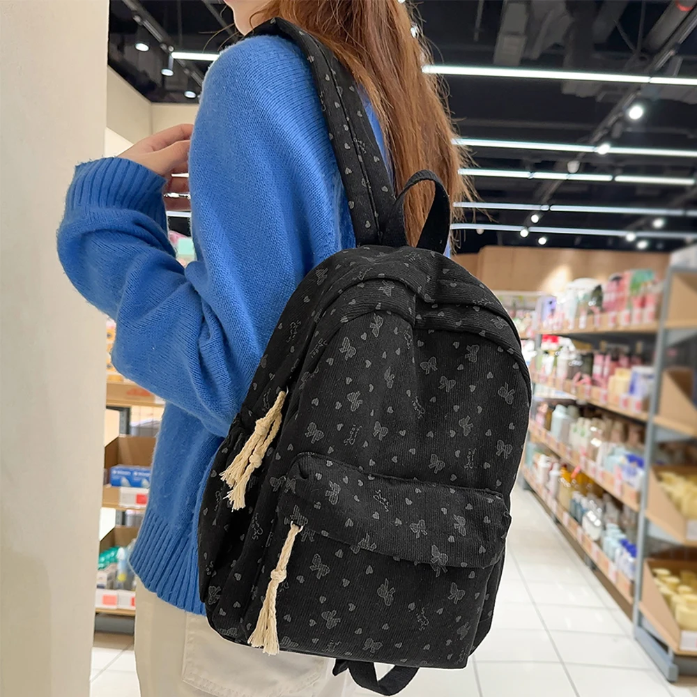 

Corduroy Spring/Summer New Mini Backpack Commuter Versatile Small Backpack Outward Travel Small Bag Leisure Backpack