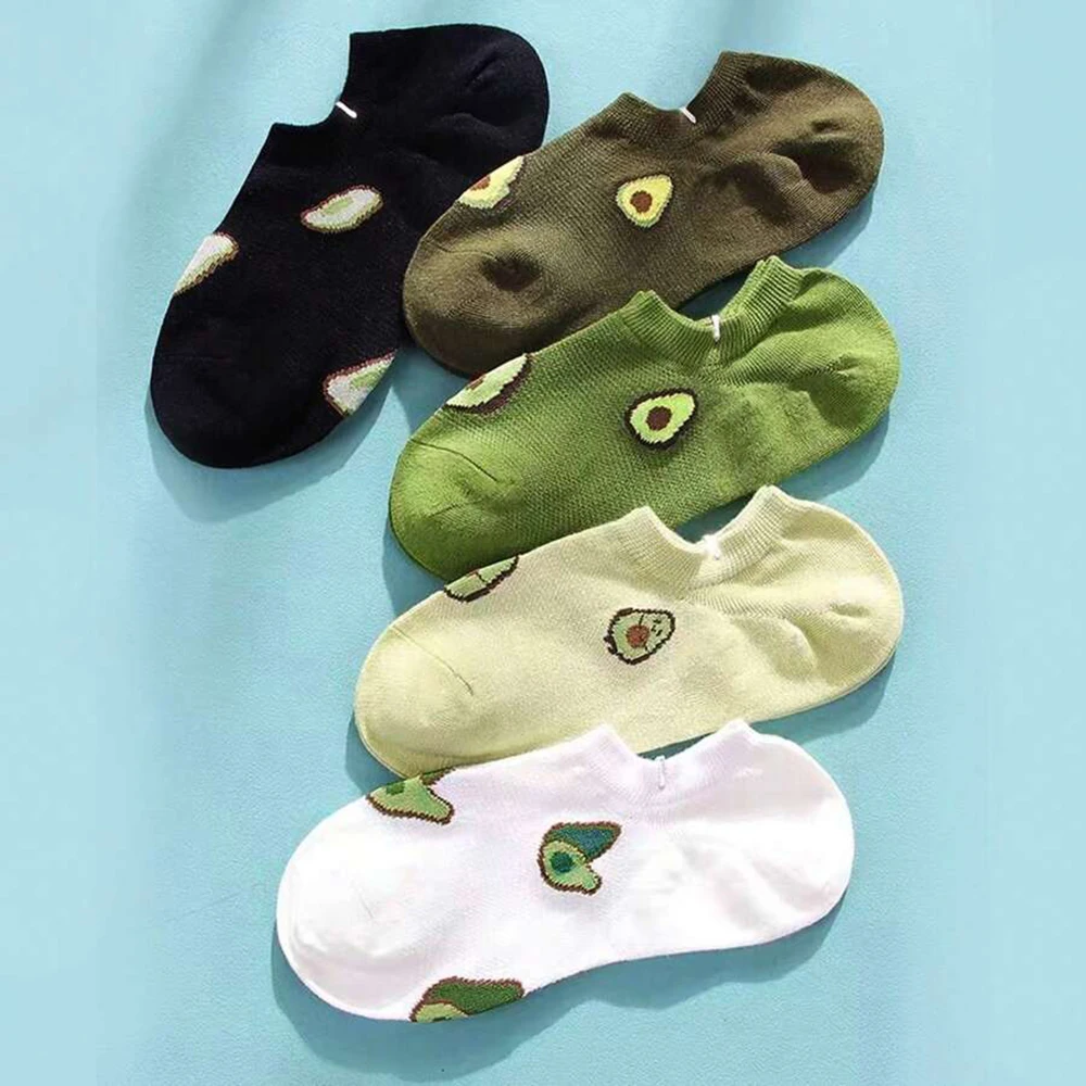 20 Pairs Avocado Print Socks Soft Lightweight Low Cut Ankle Socks Women Stockings Hosiery