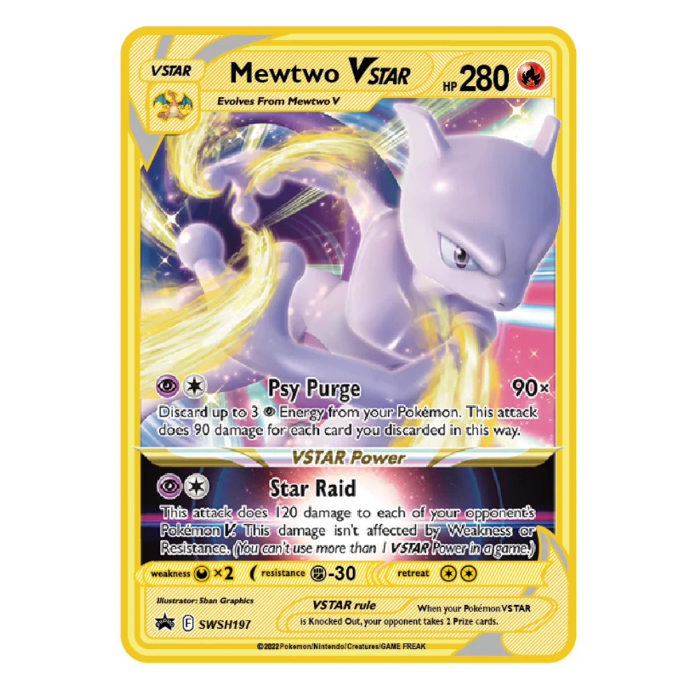 Spanish/English12-24pcsPokémon Cards Metal Pokemon Letters Spanish Pokemon Iron Cards Mewtwo Pikachu Gx Charizard Vmax Cartas Po