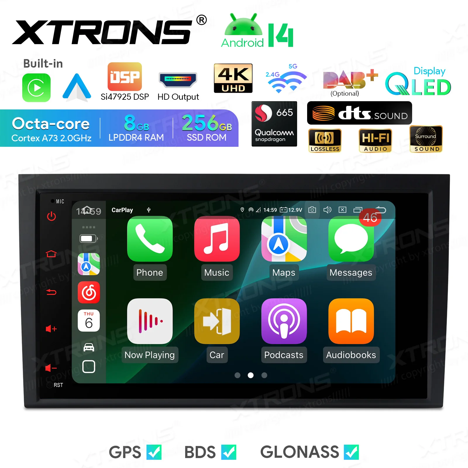 XTRONS 8" Android 14 voor Audi A4 S4 RS4 B6 B7 2000-2008 voor SEAT Exeo 2008-2012 Auto Multimedia Speler DSP Carplay GPS Navigatie