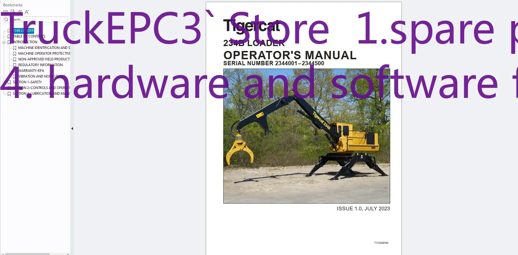 TruckEPC3 Tigercat Equipment 24.8GB Update 12.2023 Miscellaneous & Operators Service Manual