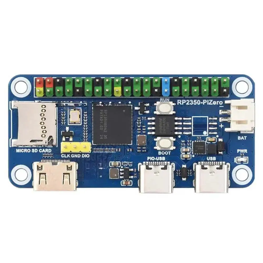 RP2350-PiZero Development Board with Dual-Core Design M33 + Hazard3 RISC-V 5 Multi-Function GPIO Pins and DVI Port