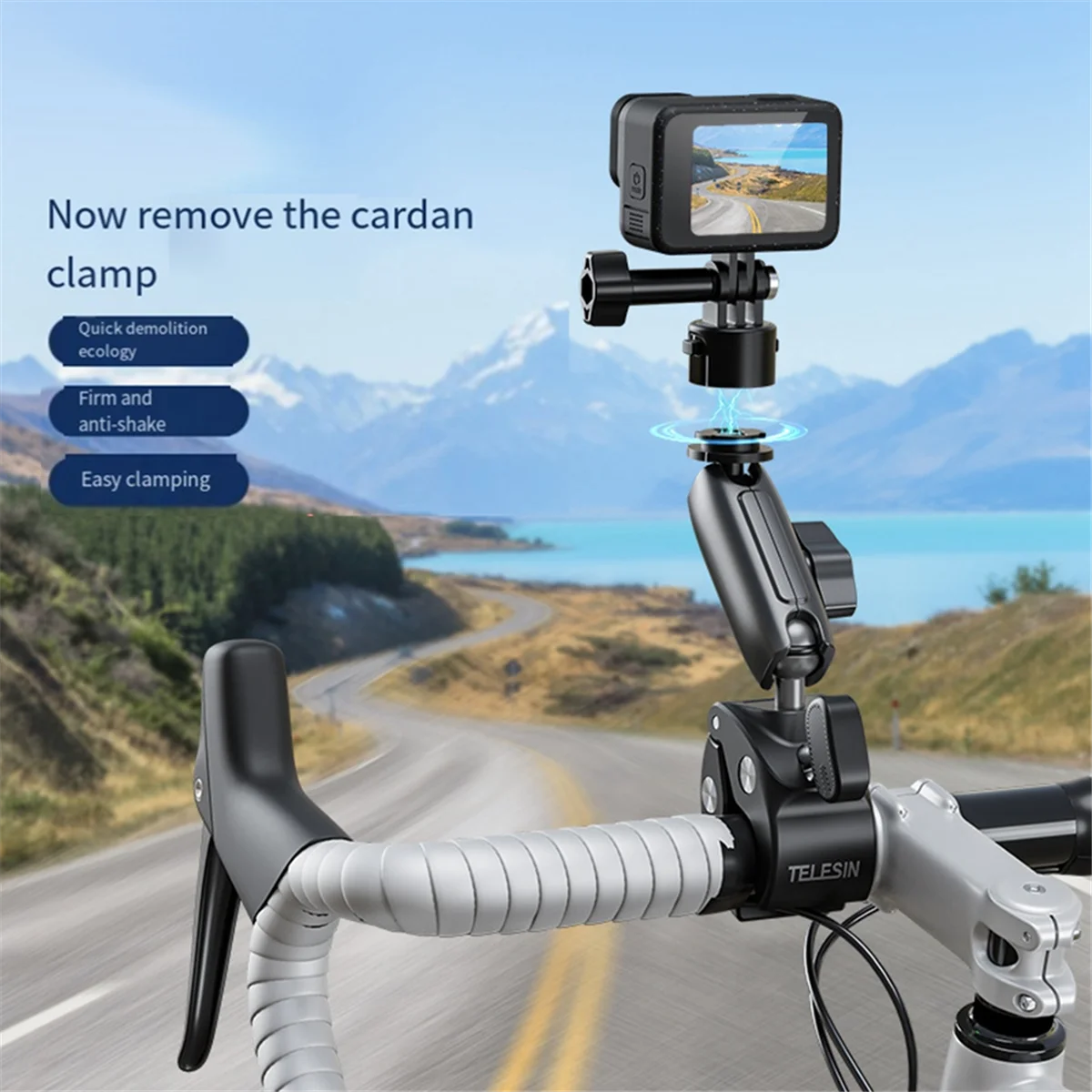 

M85K Cycling Motorcycle Clip Quick Release Magic Arm 360° Aluminum Alloy Super Clamp for Camera Action Camera