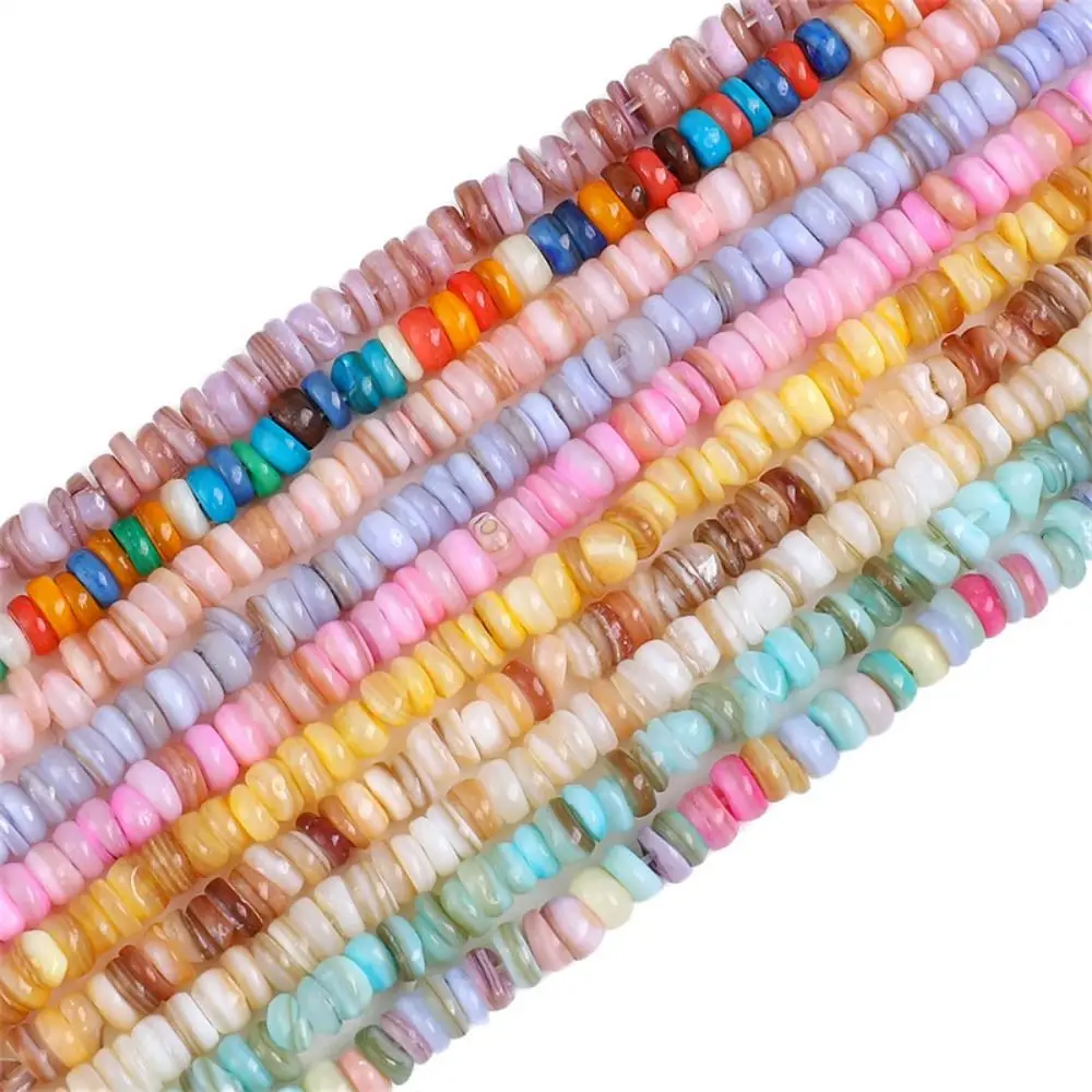 Flat Round Natural Shell Spacer Beads Durable Mixed Color Irregular Flat Beads Multipurpose Easy To Use