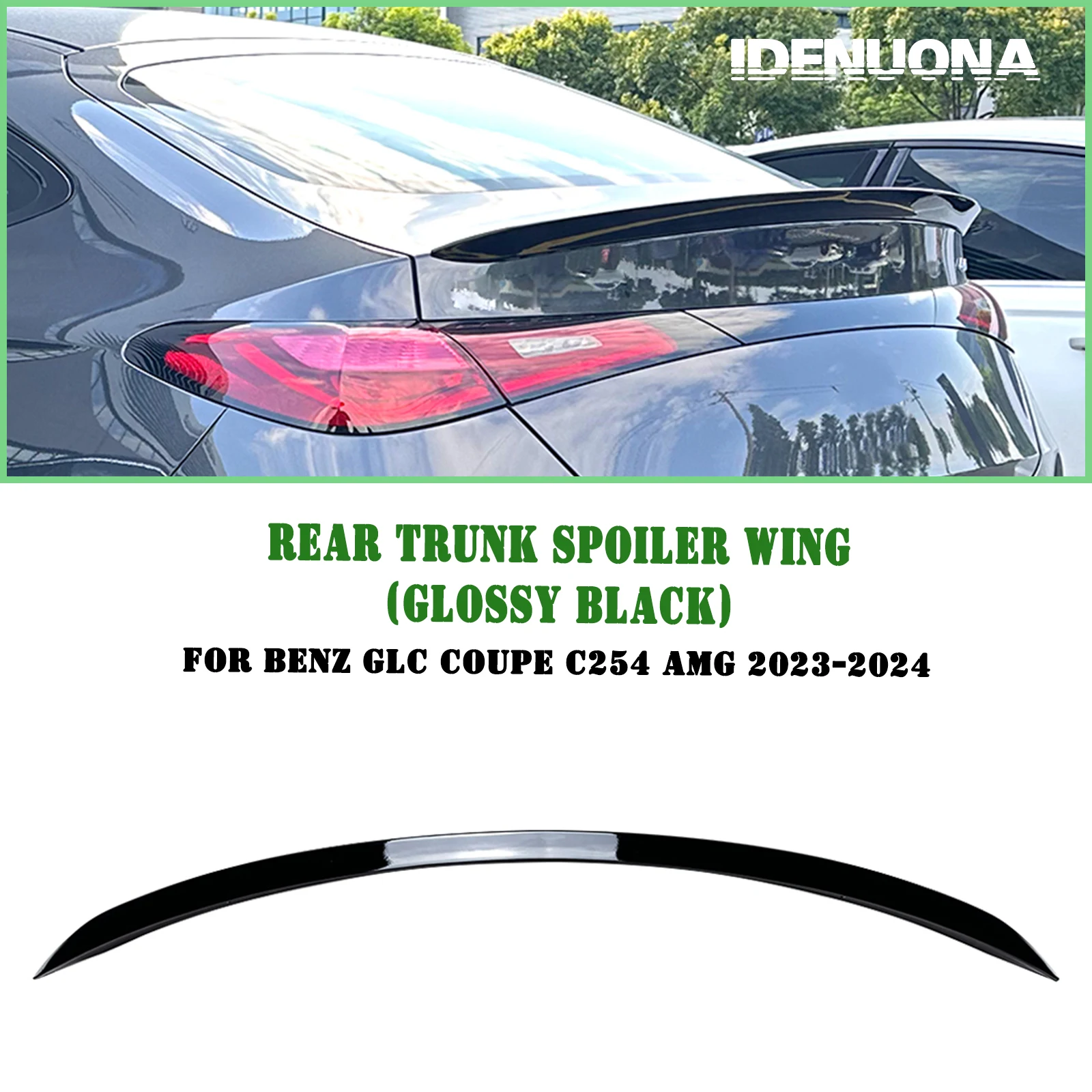 

For Mercedes Benz GLC Class Coupe C254 AMG 2023-2024 Rear Trunk Lid Spoiler Wing Gloss Black/Carbon Fiber Look Tail Splitter Lip