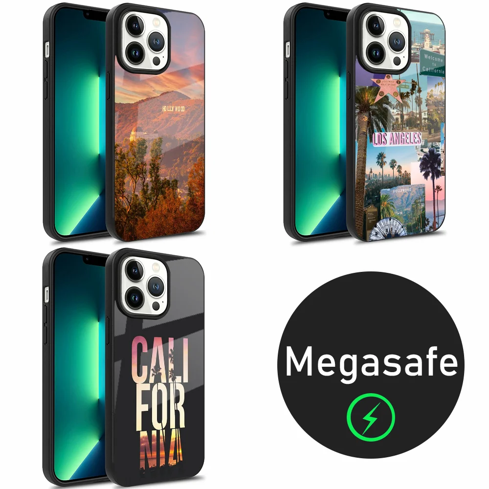 Travel Los Angeles California Phone Case For iPhone 16,15,14,13,12,11,Plus,Pro,Max Mini Magsafe Magnetic Wireless Charging