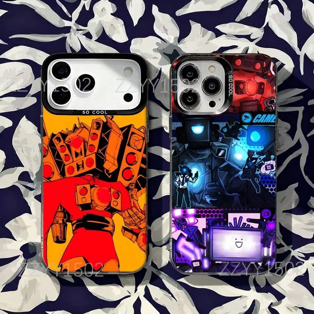 

Skibidi Toilet TV Man Phone Case For iPhone 17,16,15,14,13,12,X,8,Pro,Max,Plus,SE4,Air,Mini HD Black IMD Matte