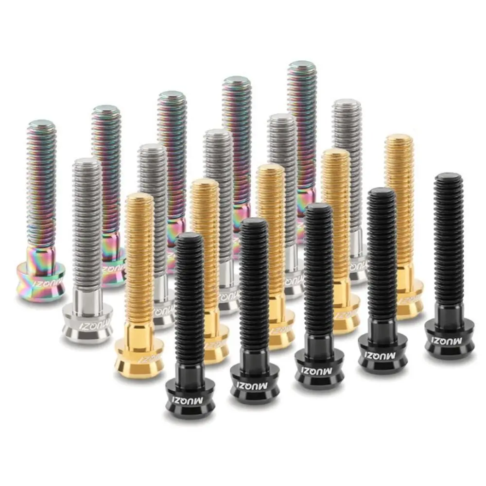 M6x30/35mm Bicycle Stem Top Cap Screw Titanium Alloy Colorful Bicycle Headset Top Cap Bolt Vacuum Plating Ultra-light