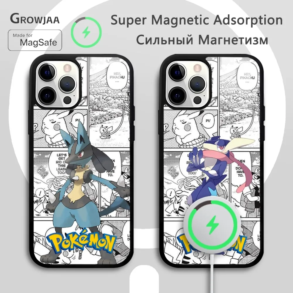 

Lucario Greninja Cool Phone Case For iPhone 16 15 14 13 12 11 Pro Max Plus Mini Magsafe Mirror Wireless Magnetic Cover