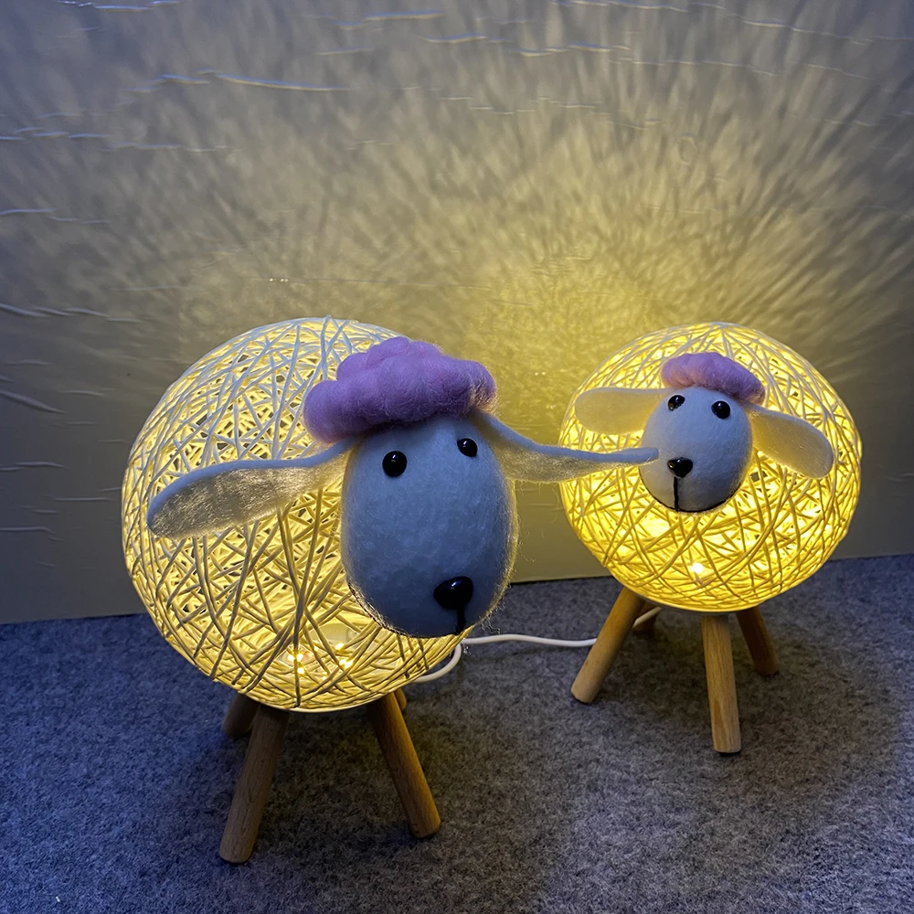 Night Light RGB 16 Color Cute Sheep Projector Wall Atmosphere Lighting Children for Bedroom Home Room Creative Decor Gift Lamp