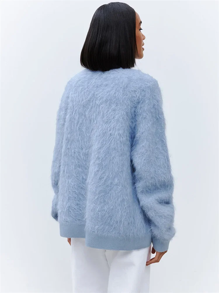 Capispalla casual Autunno Moda Donna Cardigan lavorato a maglia Manica lunga allentata Tasca con scollo a V Nuovo maglione femminile Maglieria