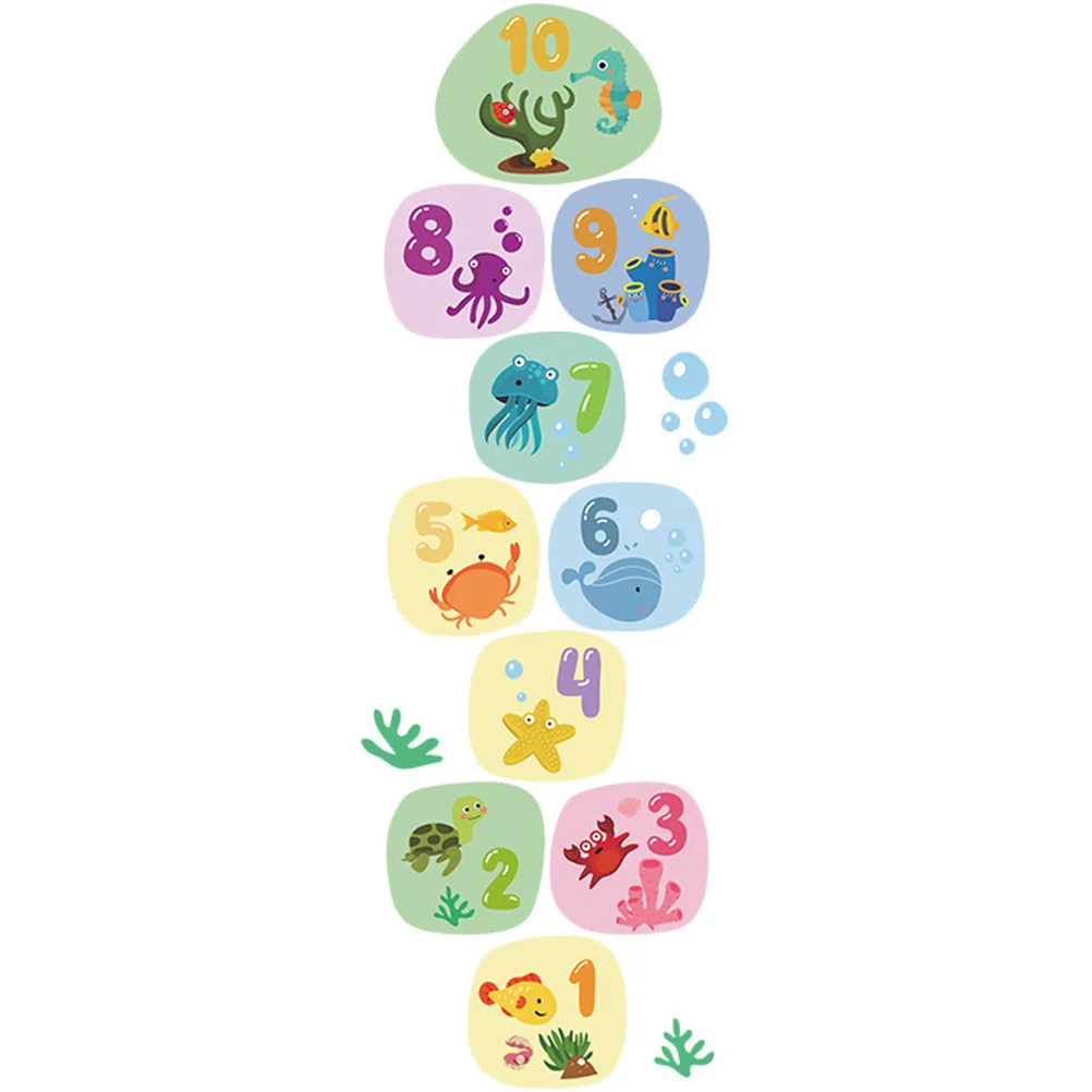 

1Set Hopscotch Floor Sticker Cartoon Pattern Removable Self-Adhesive Playroom Decal Bedroom Nursery Wall Decorative Game Sticker